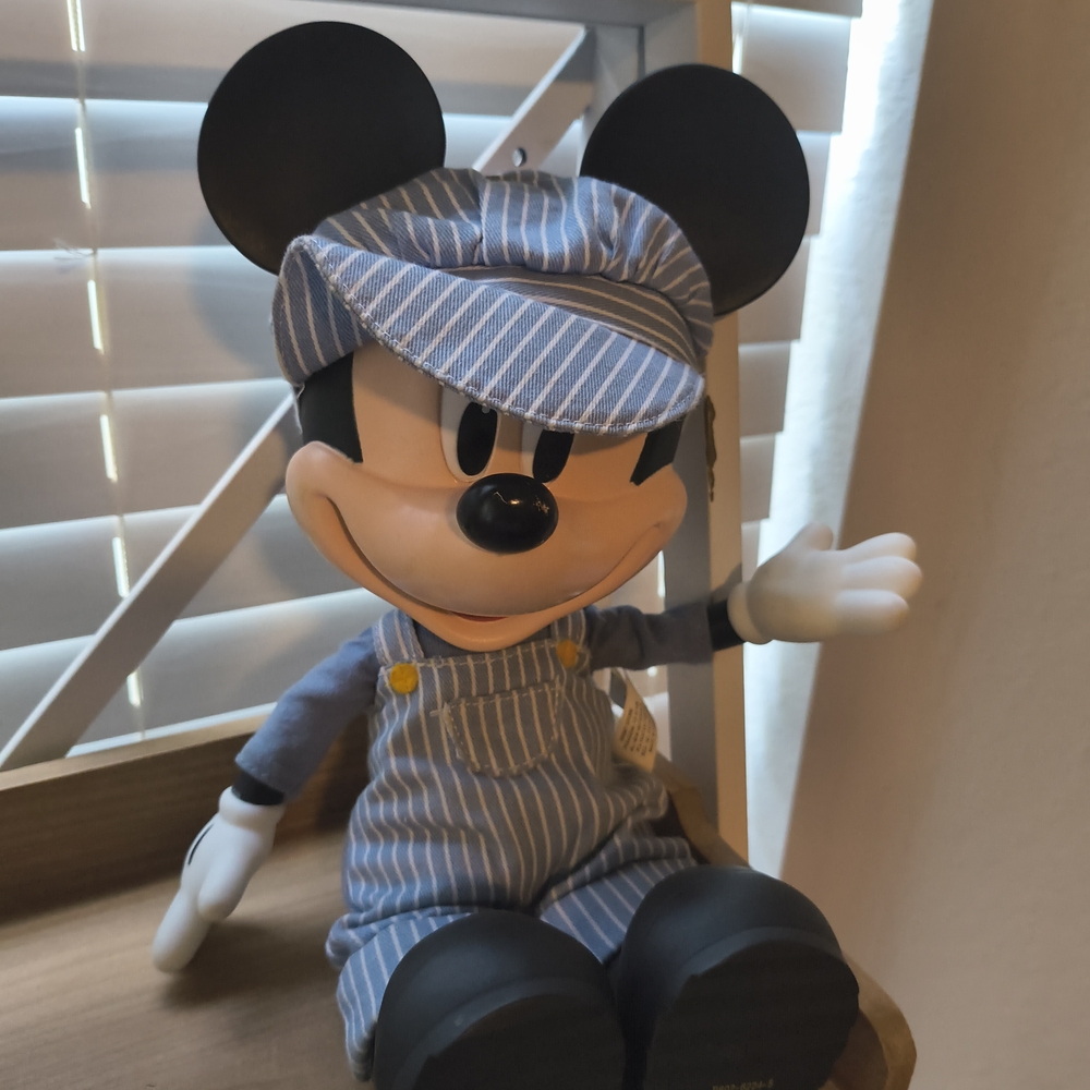 Striped Blue Mickey Mouse Plush Toy